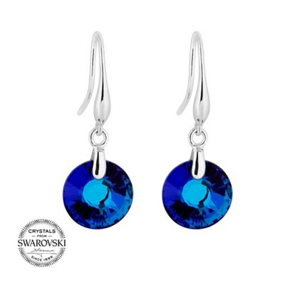 Bermuda blue round earring MADE WITH SWAROVSKI CRYSTALS